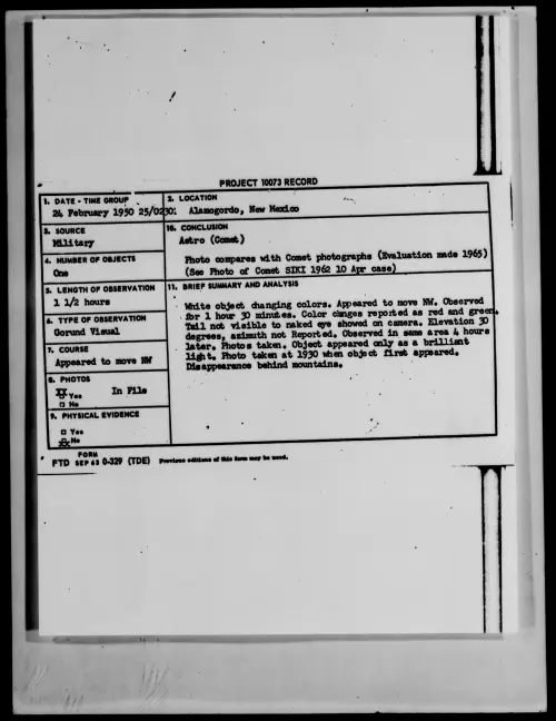First page of Alamogordo, New Mexico, February 1950