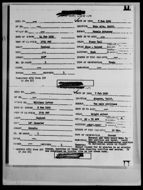 First page of Palo Alto, Calif., February 1950