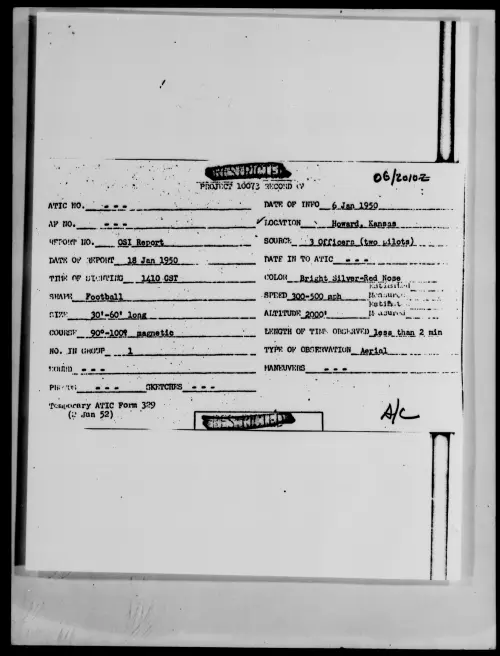 First page of Howard, Kansas, January 1950
