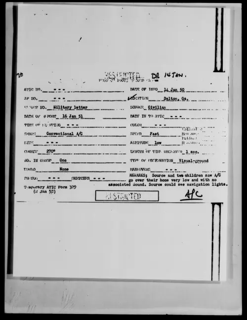 First page of Dalton, Ga., January 1950