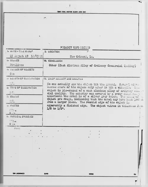 First page of New Orleans, La., August 1949