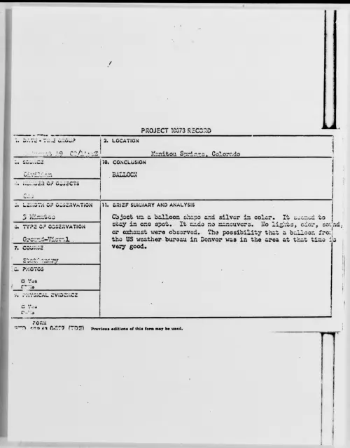 First page of Manitou Springs, Colorado, August 1949