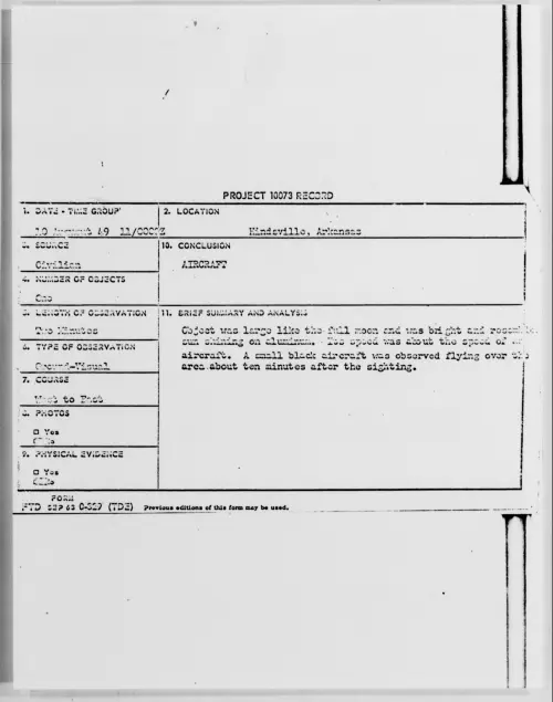 First page of Hindsville, Arkansas, August 1949