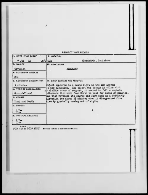 First page of Alexandria, Louisiana, July 1949
