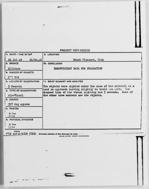 First page of Mount Pleasant, Utah, July 1949
