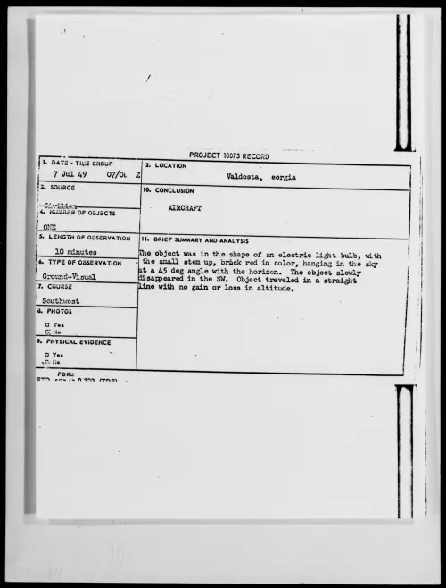 First page of Valdosta, Georgia, July 1949