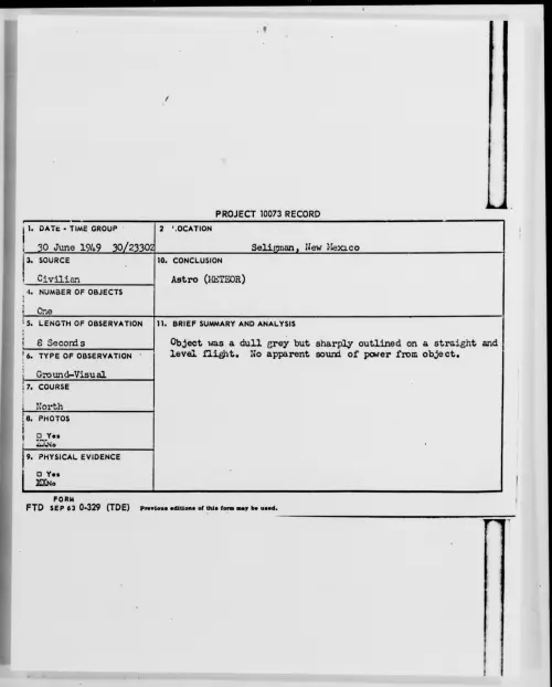 First page of Seligman, New Mexico, June 1949