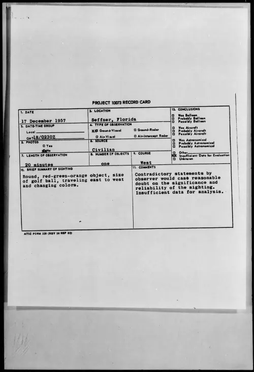 First page of 1957.12 - 6970821 - Seffner, Florida