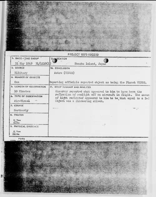 First page of Honshu Island, Japan, May 1949