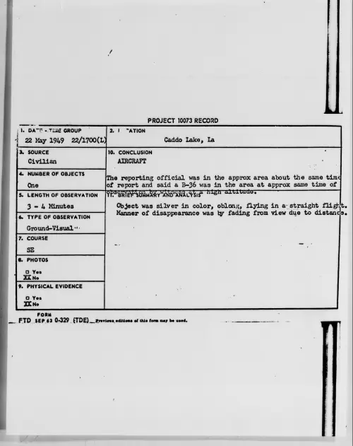 First page of Caddo Lake, La, May 1949