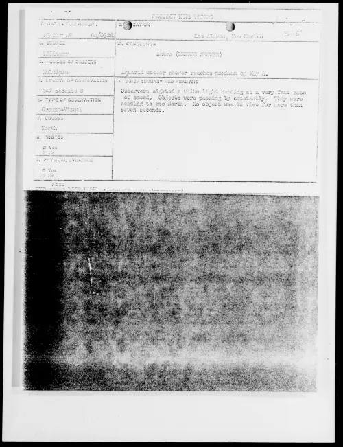 First page of Los Alamos, New Mexico, May 1949 - Incident Number: 365