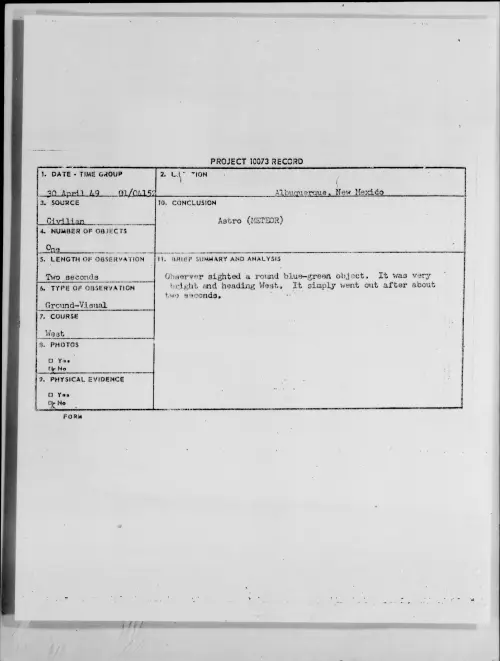 First page of Albuquerque, New Mexico, April 1949