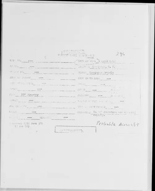 First page of Castleton, N.Y., April 1949 - Incident Number: 296