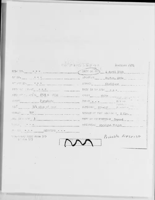 First page of Dayton, Ohio, April 1949 - Incident Number: 271