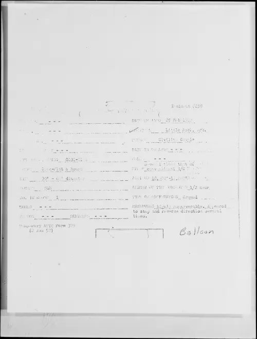 First page of Little Rock, Ark., February 1949 - Incident Number: 259