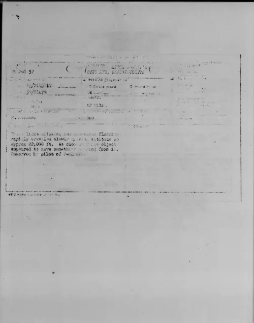 First page of OTIS AFB, MASSACHUSETTS, July 1952