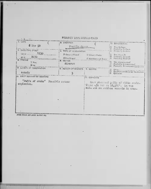 First page of Pacific Ocean, March 1952