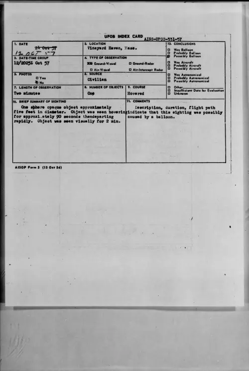 First page of 1957.10 - 6972091 - Vineyard Haven, Mass