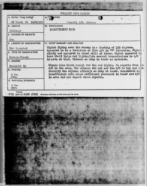 First page of Maxwell AFB, Alabama, March 1950