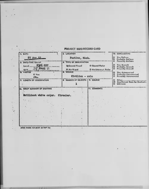 First page of Pontiac, Mich., April 1952