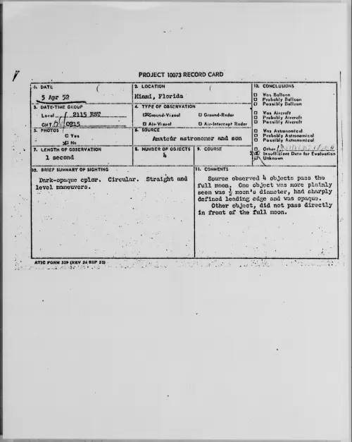 First page of Miami, Florida, April 1952