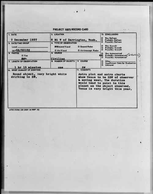 First page of 1957.12 - 6969110 - 6 Mi W of Darrington, Wash