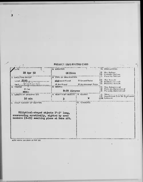 First page of OKINAWA, April 1952