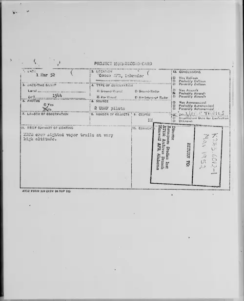 First page of Goose AFB, Labrador, March 1952