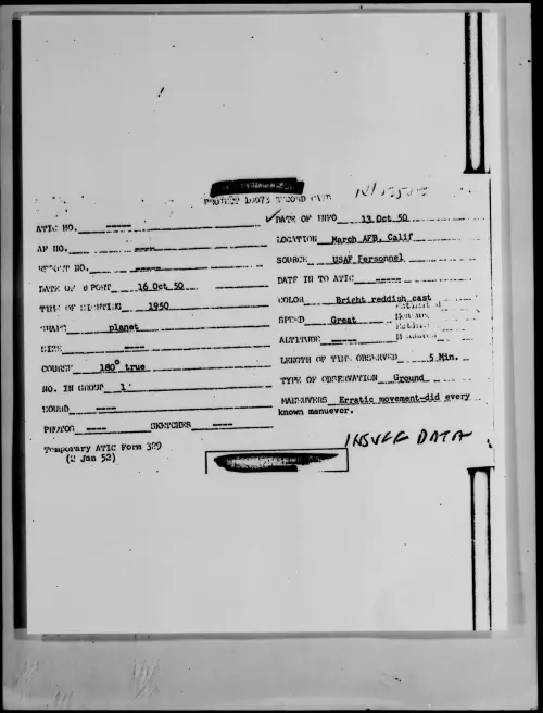 First page of March AFB, Calif., October 1950