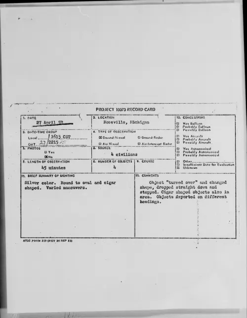 First page of Roseville, Michigan, April 1952