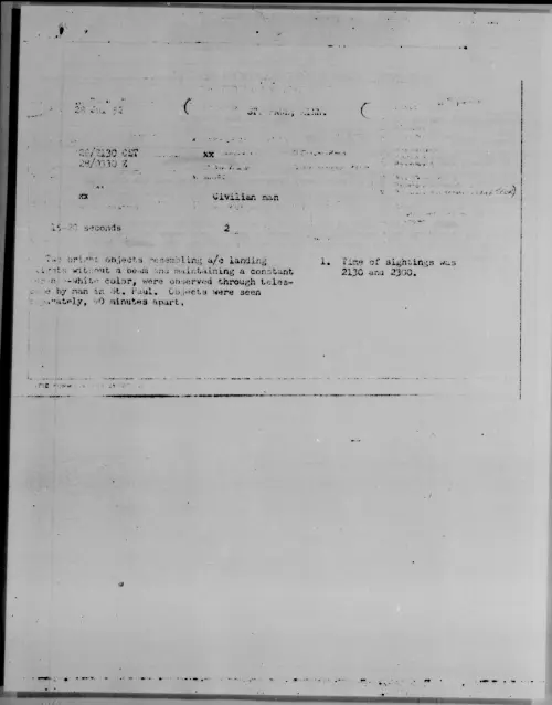 First page of ST. PAUL, MINN., July 1952 - Incident Number: [ILLEGIBLE]