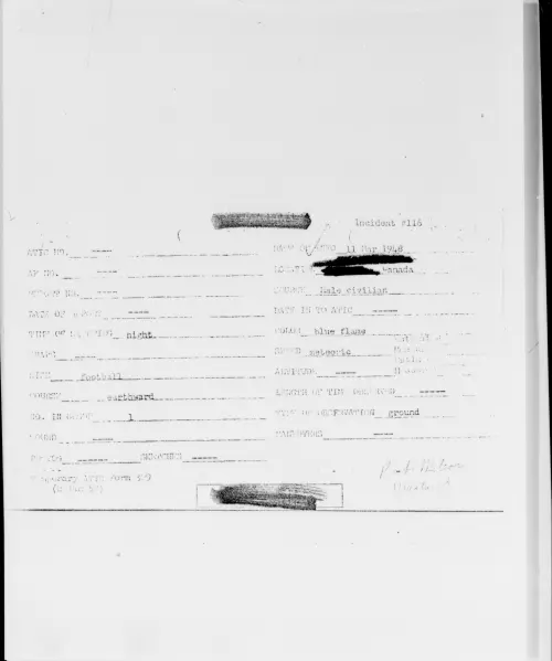 First page of Canada, March 1948 - Incident Number: 116