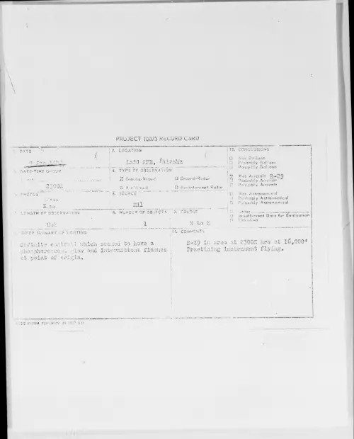 First page of Ladd AFB, Alaska, January 1948