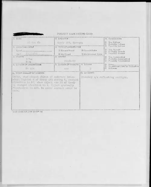 First page of 1960.10 - 8235135 - Moody AFB, Georgia