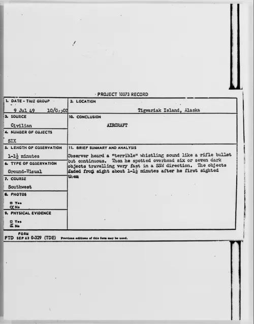 First page of Tigvariak Island, Alaska, July 1949