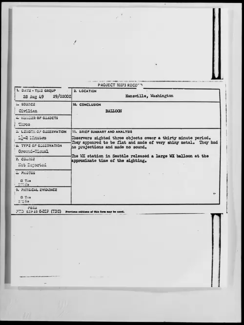 First page of Hansville, Washington, August 1949