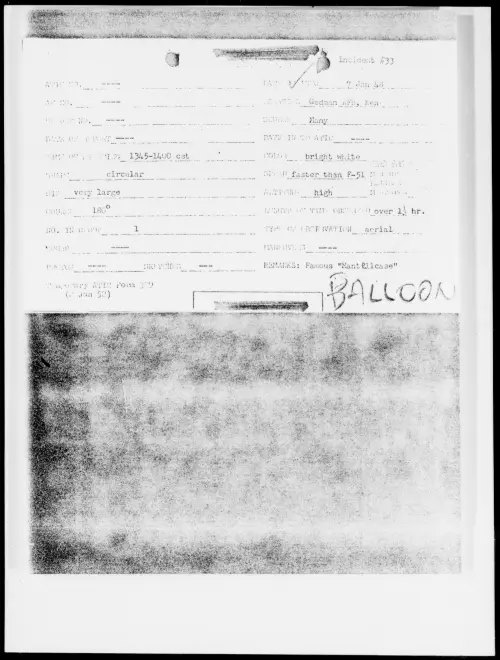 First page of Godman AFB, Ken., January 1948 - Incident Number: 33