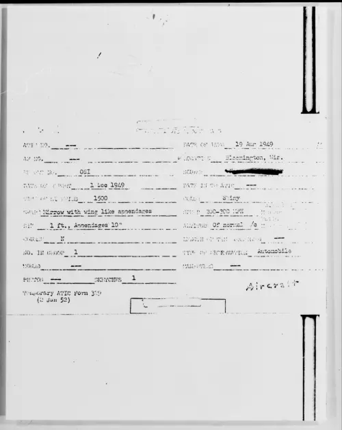 First page of Bloomington, Wis., August 1949