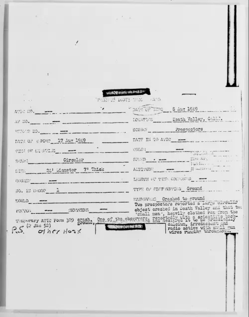 First page of Death Valley, Calif., August 1949