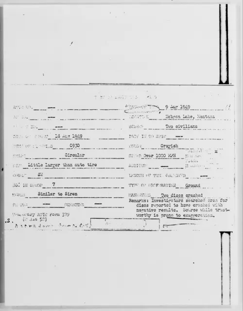 First page of Hebgen Lake, Montana, August 1949