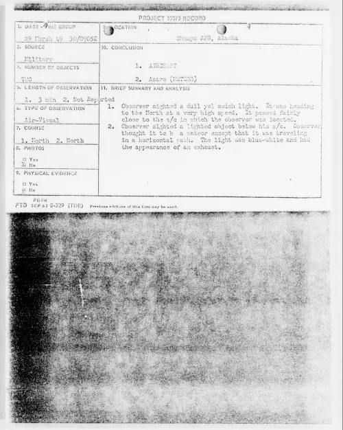 First page of Shamya AFB, Alaska, May 1949