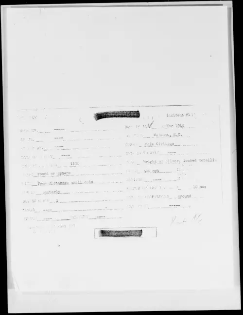 First page of Belmont, N.C., March 1948 - Incident Number: [ILLEGIBLE]