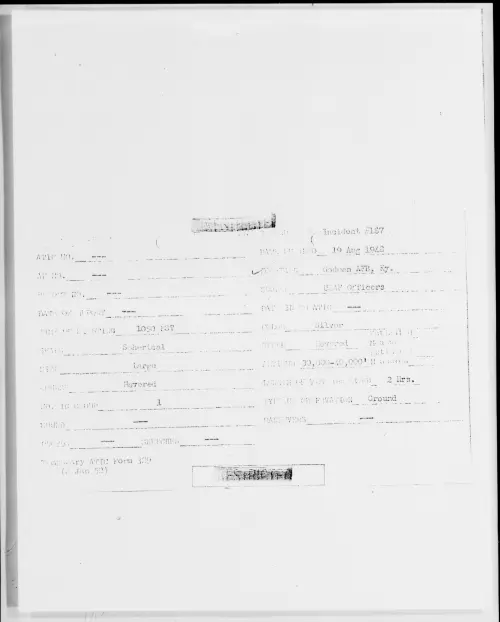 First page of Godman AFB, Ky., August 1948 - Incident Number: 187