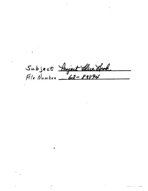 First page of Project Blue Book - File62 - 83894