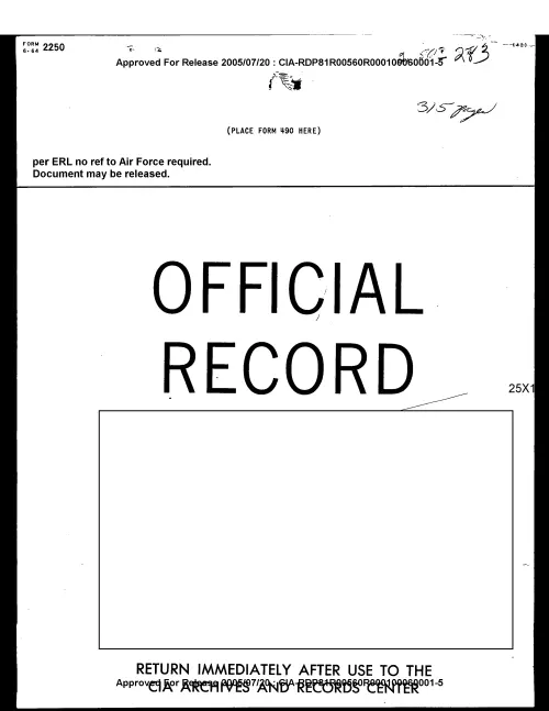 First page of CIA-RDP81R00560R000100060001-5 ANALYSIS OF REPORTS OF UNIDENTIFIED AERIAL OBJECTS