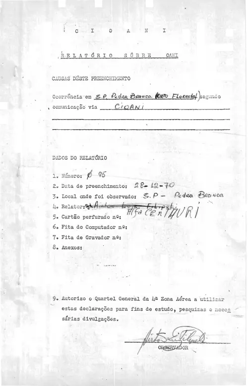 First page of BrazilianUFOFiles - CASO SIOANI 95 Caso SIOANI 095