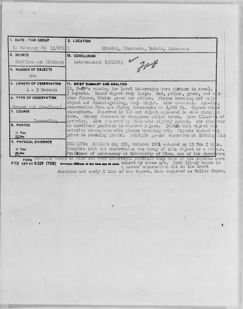 First page of 1965-02-8723824-Hibbing-Minnesota