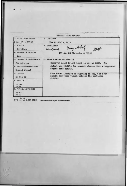 First page of 1966-05-7092135-NewCarlisle-Ohio