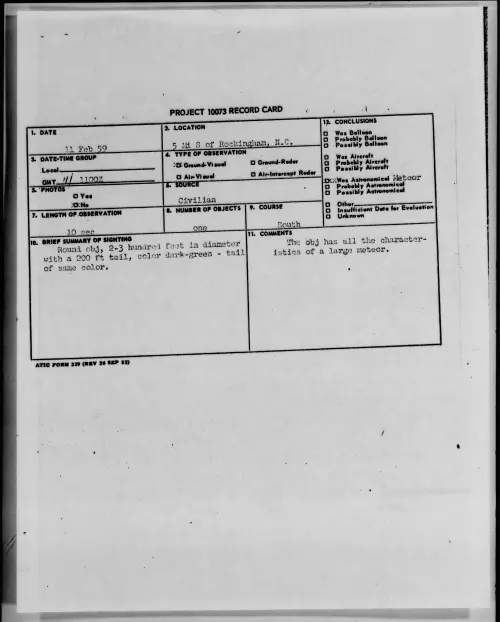 First page of 1959.02 - 9079031 - 5 Mi S of Rockingham, N.C