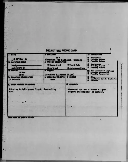 First page of 1954.03 - 6780980 - Cherokee and Sinclair, Wyoming